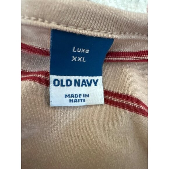 Old Navy Womens Luxe Long Sleeve Red & White Striped Top XXL Basic Soft - Picture 2 of 4